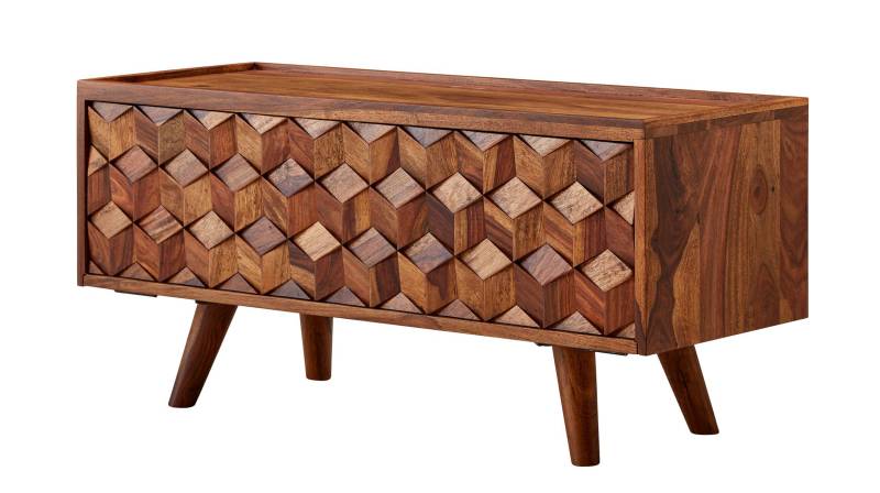 TV-Lowboard Sheesham massiv lackiert 92 cm - THRIDA TV-Lowboard Sheesham massiv lackiert 92 cm - THRIDA von Massivart