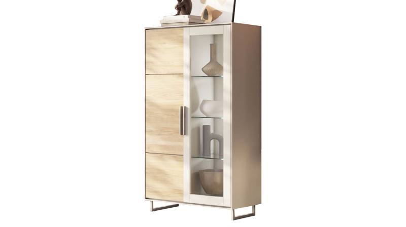 Vitrine Eiche teilmassiv geölt mit Glastür 102 cm - KAI von Massivart