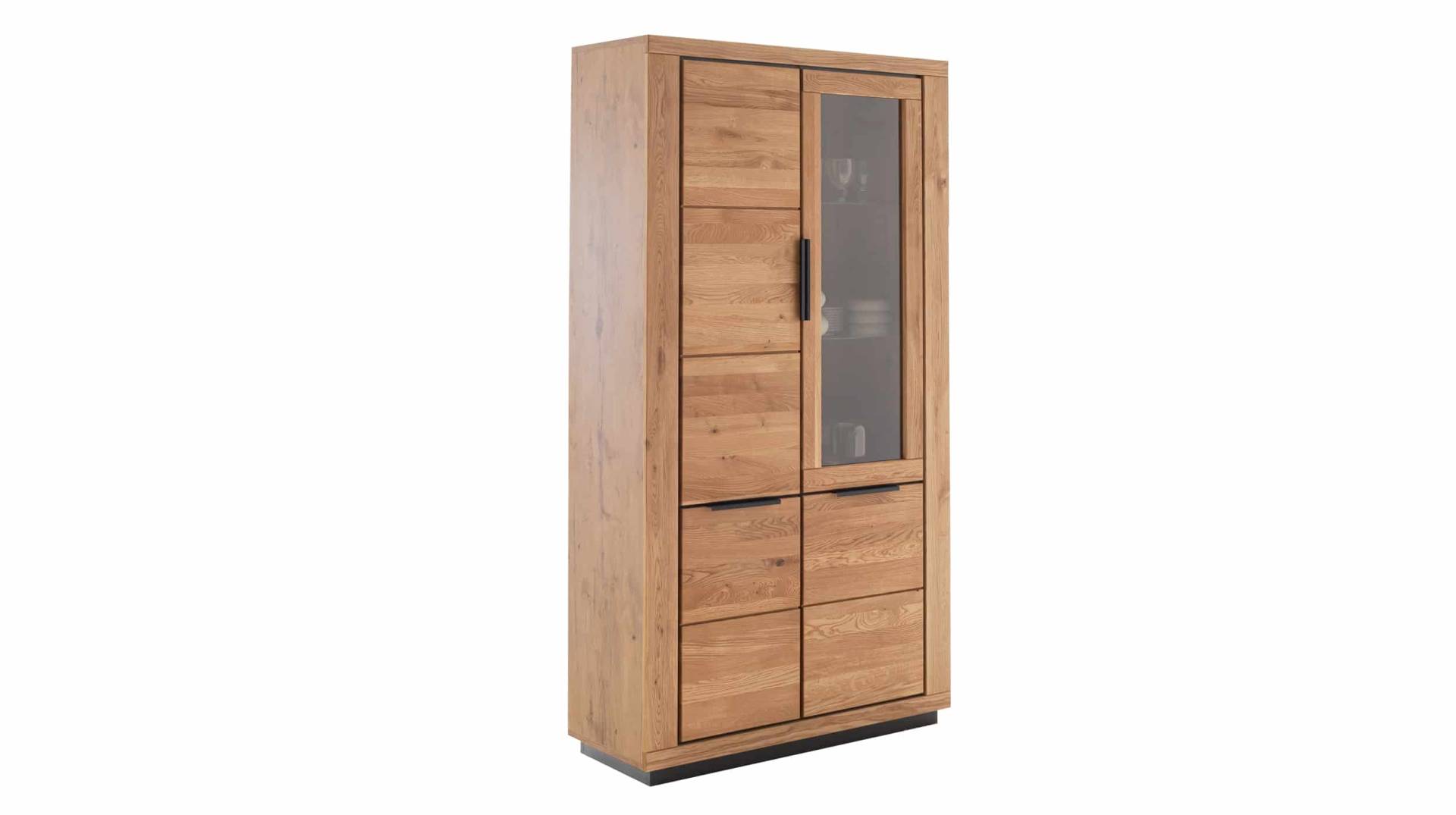 Vitrine mit Glastür Wildeiche teilmassiv geölt Breite 107 cm - GRENO Vitrine mit Glastür Wildeiche teilmassiv geölt Breite 107 cm - GRENO von Massivart