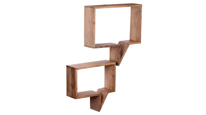 Wandregal 2er-Set Akazie lackiert massiv 50 cm - MERVI von Massivart