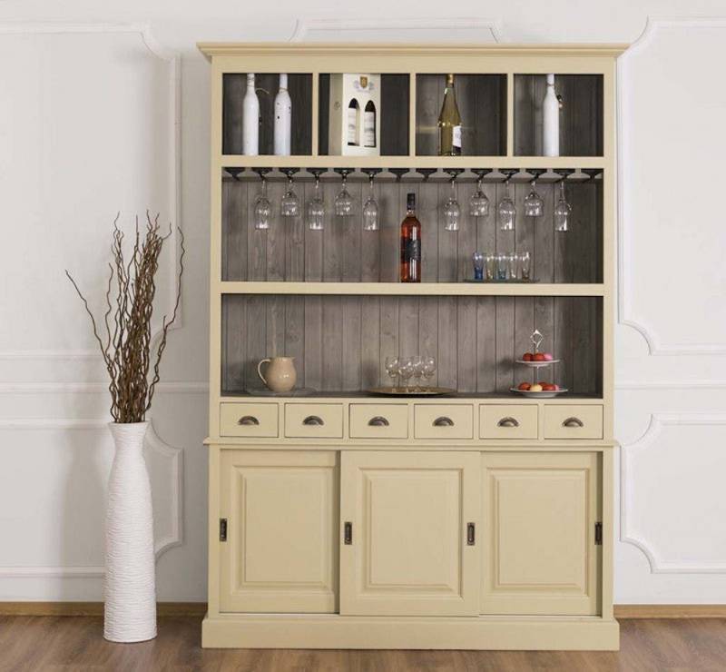 Massivholzmoebel-Becker Buffet Großer Buffetschrank aus Massivholz mit Glashalterungen von Massivholzmoebel-Becker