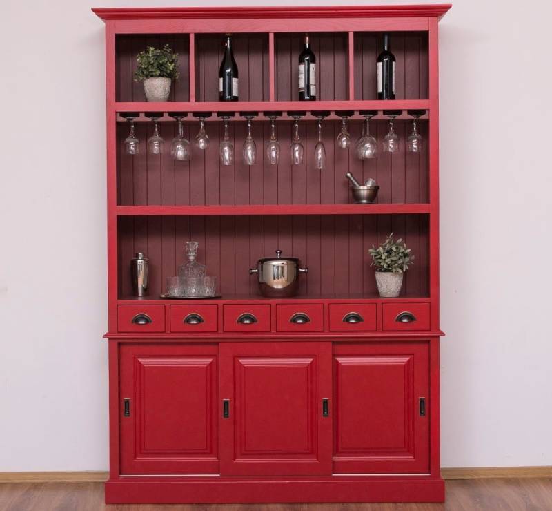 Massivholzmoebel-Becker Buffet Großer Buffetschrank aus Massivholz mit Glashalterungen von Massivholzmoebel-Becker