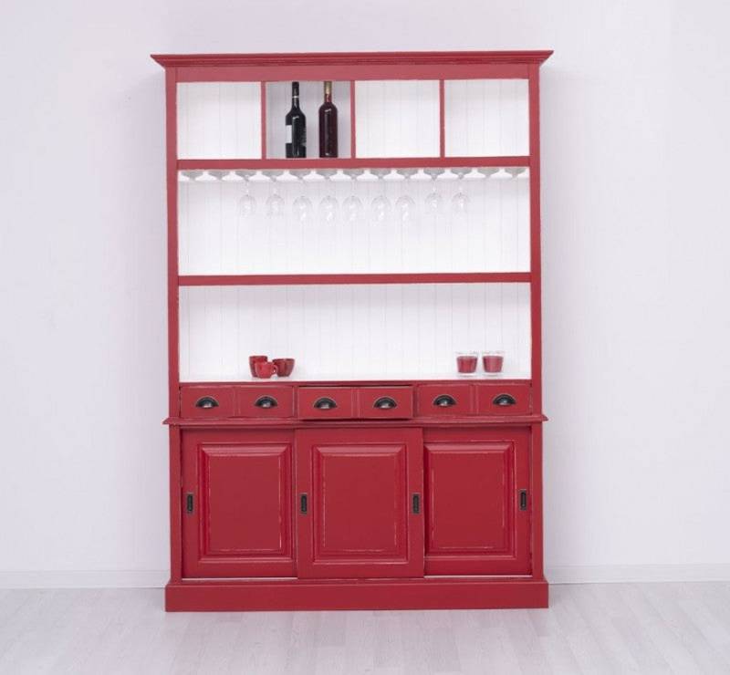 Massivholzmoebel-Becker Buffet Großer Buffetschrank aus Massivholz mit Glashalterungen von Massivholzmoebel-Becker