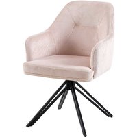 Rosa Esstisch Stühle drehbar aus Cord Gestell aus Metall (2er Set) von Massivio