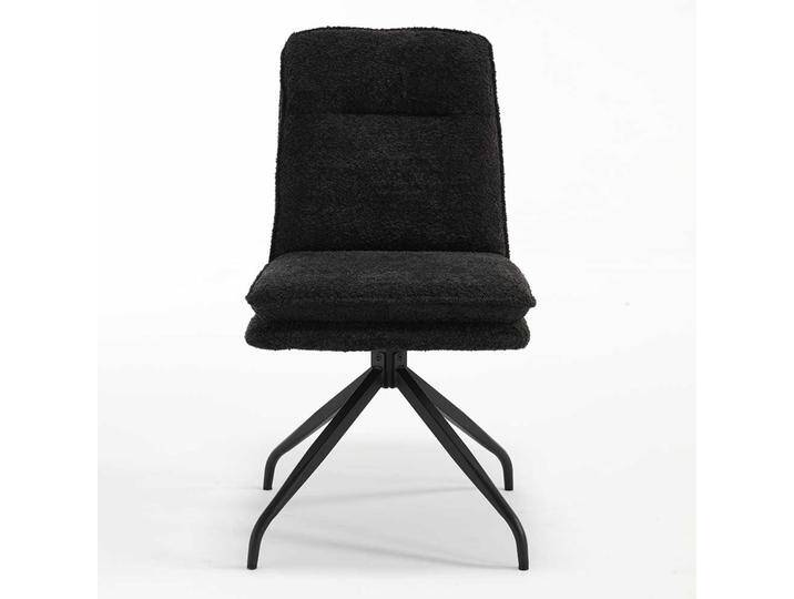 Boucle Stühle in Anthrazit mit Gestell aus Metall 51 cm breit (2er Set) von Massivio