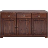 Dunkelbraunes Sideboard aus Kiefer massiv lackiert Landhaus Design von Massivio