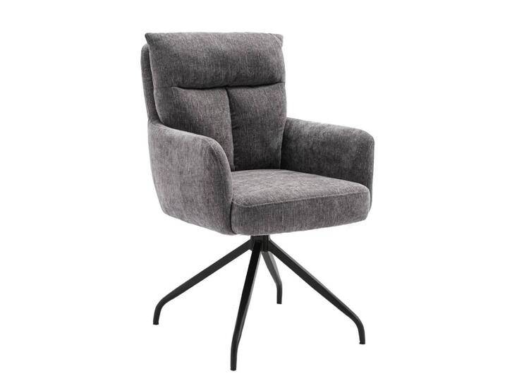 Esszimmerstuhl Stuhl Esszimmer aus Chenillegewebe mit Gestell aus Metall (2er Set) von Massivio