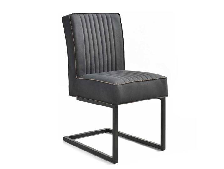 Freischwinger Stühle in Anthrazit Microfaser modern (2er Set) von Massivio