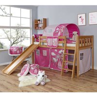 Halbhohes Kinderbett im Prinzessin Design Rutsche von Massivio