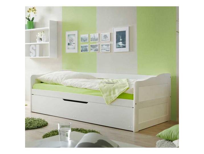 Jugendbett mit Gästebett Weiß von Massivio