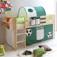 Jungen Hochbett aus Kiefer Massivholz Fußball von Massivio