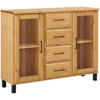 Kiefer Sideboard mit Glastüren vier Schubladen von Massivio