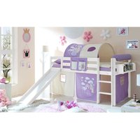 Kinder Hochbett im Prinzessin Design Lila Beige von Massivio