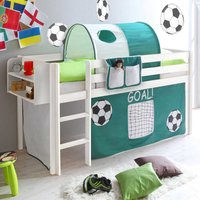 Kinderhochbett aus Kiefer Massivholz Fußball Design von Massivio