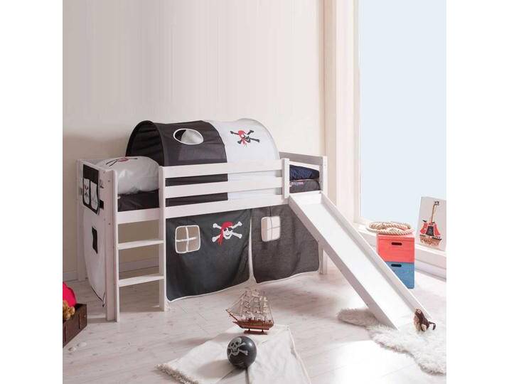 Kinderhochbett aus Kiefer Massivholz Weiß-Schwarz Kinderhochbett aus Kiefer Massivholz Weiß-Schwarz von Massivio
