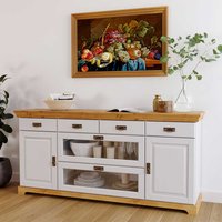 Landhaus Sideboard Schubladen mit Glasfront 2 türig von Massivio