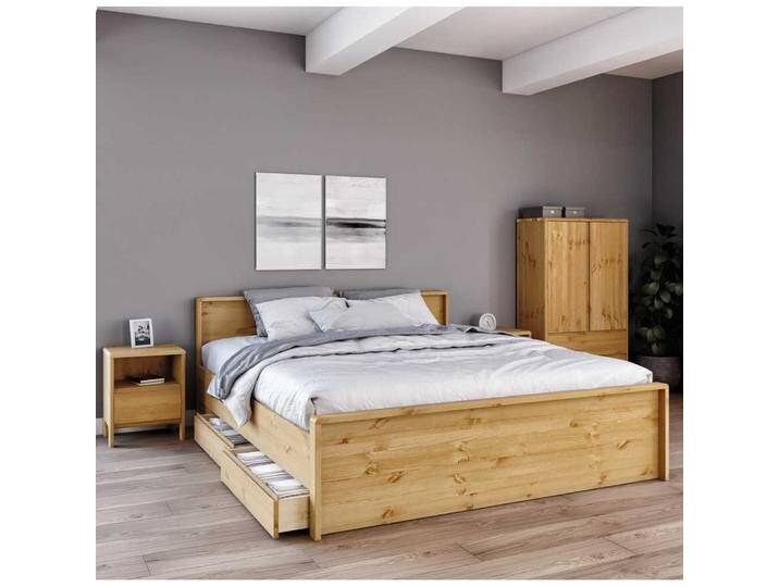 Massivholz Bettgestell 83 cm Kopfteil modernem Design von Massivio