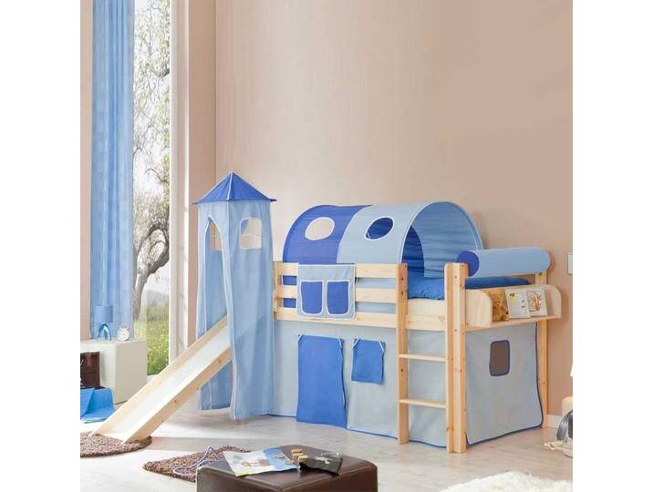 Massivholz-Hochbett in Blau Turm Massivholz-Hochbett in Blau Turm von Massivio
