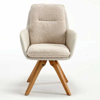 Moderne Esstisch Stühle in Cremeweiss Eichefarben (2er Set) von Massivio