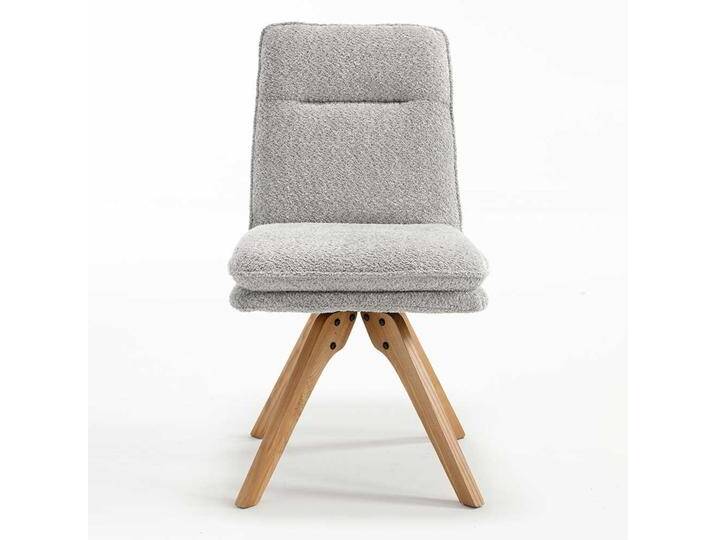 Moderne Esstischstühle in Eichefarben Grau Boucle (2er Set) von Massivio