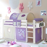 Prinzessin Kinderbett in Lila Beige halbhoch von Massivio