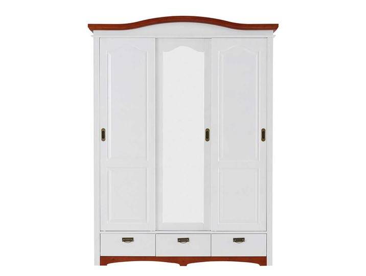 Schiebetürenschrank in Weiß und Kirschbaumfarben Spiegeltüren von Massivio