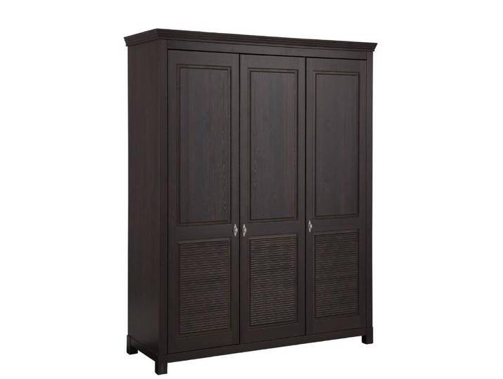 Schlafzimmerschrank Drehtürenschrank in Dunkelbraun 159 cm breit von Massivio