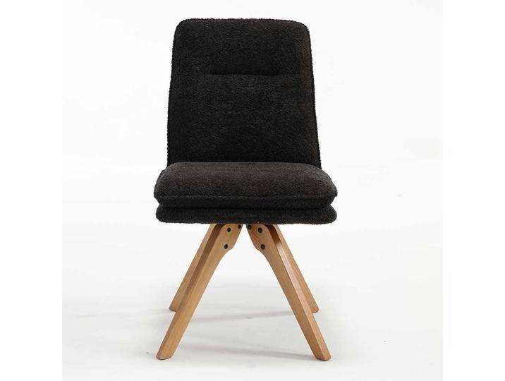 Stühle mit Boucle Bezug in Anthrazit Gestell aus Massivholz (2er Set) von Massivio