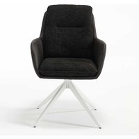 Stuhl Set mit Armlehnen in Anthrazit & Weiß 59 cm breit (2er Set) von Massivio