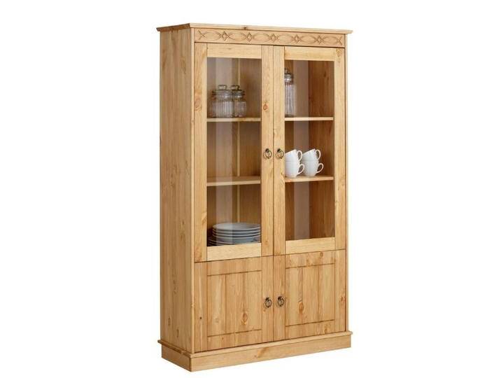 Wohnzimmervitrinenschrank Standvitrine im Landhausstil mit Glastüren von Massivio