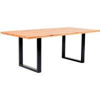 massivline&more Esstisch "Jakarta, Küchentisch, Tisch, Esstisch, Holztisch", (2 St.), Platte massiv, Gestell Metall pulverbeschichtet schwarz von Massivline & More