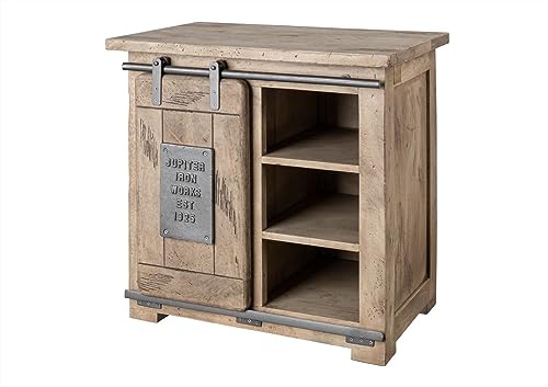 MASSIVMOEBEL24.DE Railway Kommode 70x45x70 Mango, Farbe:beige lackiert, Größe:70x45x70 cm (BxTxH) von MASSIVMOEBEL24.DE