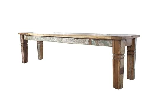 MASSIVMOEBEL24.DE Nature of Spirit Bank Indisches Altholz - Verschiedene Größen, Farbe:Mehrfarbig lackiert, Größe:200x40x45 cm (BxTxH) von MASSIVMOEBEL24.DE