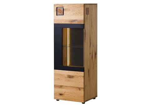 Massivmoebel24.de | Kitzbühel Highboard aus Massivholz #105 | aus Wildeichenholz -Natur geölt/lackiert | 50x43,5x143 cm | 4 Fächer | Aufbewahrungsschrank Wandschrank Hochschrank von Massivmoebel24.de