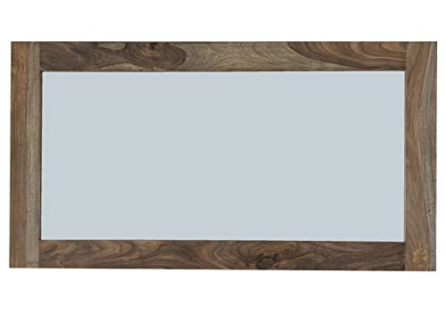 Massivmoebel24.de | Nature Grey Wand-Spiegel im Massivholzrahmen #071 - Grau, geölt | aus Sheesham-Holz | 130x3x70cm | hochwertig | Badspiegel Kommodenspiegel Flurspiegel von Massivmoebel24.de