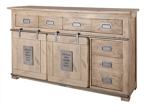 MASSIVMOEBEL24.DE Railway Sideboard 150x45x90 Mango, Farbe:beige lackiert, Größe:150x45x90 cm (BxTxH) MASSIVMOEBEL24.DE Railway Sideboard 150x45x90 Mango, Farbe:beige lackiert, Größe:150x45x90 cm (BxTxH) von MASSIVMOEBEL24.DE