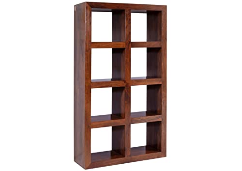 MASSIVMOEBEL24.DE Oxford Regal CUBUS Akazie 96x35x174, Farbe:Dunkelbraun lackiert, Größe:96x35x174 cm (BxTxH) von MASSIVMOEBEL24.DE