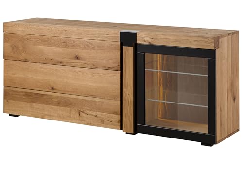 MASSIVMOEBEL24.DE Sideboard Eiche Natur geölt Rotterdam - Verschiedene Größen, Farbe:Natur geölt, Größe:180x45x75 cm (BxTxH) von MASSIVMOEBEL24.DE