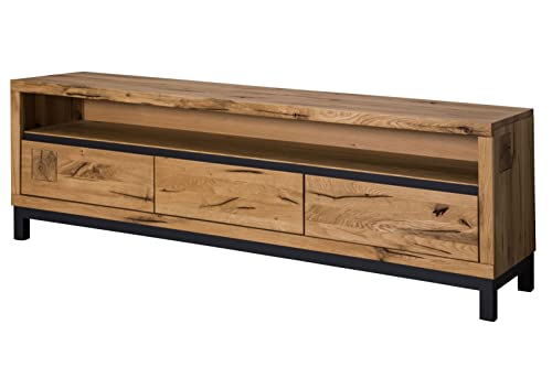 MASSIVMOEBEL24.DE VILLANDERS TV-Board 170x40x56 Wildeiche geölt, Farbe:Natur geölt, Größe:170x40x56 cm (BxTxH) von MASSIVMOEBEL24.DE