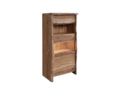 MASSIVMOEBEL24.DE Vitrine Akazie 71x45x147 Natur lackiert Pure Acacia #110 von MASSIVMOEBEL24.DE