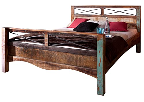 MASSIVMOEBEL24.DE Nature of Spirit Bett 160x200 Indisches Altholz, Farbe:Mehrfarbig lackiert MASSIVMOEBEL24.DE Nature of Spirit Bett 160x200 Indisches Altholz, Farbe:Mehrfarbig lackiert von MASSIVMOEBEL24.DE