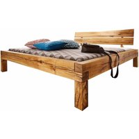 Balkenbett Wildeiche 200x200x85 natur geölt jangali 613 von Massivmoebel24