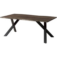 Baumtisch Akazie 180x90x75 grau lackiert / ausgestellte X-Beine anthrazit matt FREEFORM 3 von Massivmoebel24