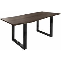 Baumtisch Akazie 180x90x76 grau Beine anthrazit glänzend freeform 3 von Massivmoebel24