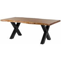 Baumtisch Akazie 180x90x77 Akazie natur lackiert / X-Beine anthrazit glänzend FREEFORM 5 Baumtisch Akazie 180x90x77 Akazie natur lackiert / X-Beine anthrazit glänzend FREEFORM 5 von Massivmoebel24