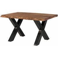 Baumtisch Sheesham 160x90x77 grau gebeizt / X-Beine anthrazit glänzend FREEFORM 5 Baumtisch Sheesham 160x90x77 grau gebeizt / X-Beine anthrazit glänzend FREEFORM 5 von Massivmoebel24