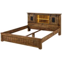 Bett Mango / Altholz 211x225x106 natur lackiert railway lux 113 von Massivmoebel24