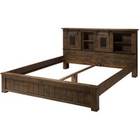 Bett Mango 210x220x105 braun lackiert railway 474 von Massivmoebel24