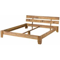 Bett Sheesham 160x200 braun geölt nature brown 511 - braun von Massivmoebel24