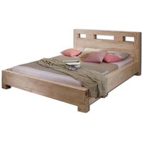 Bett Sheesham 180x200x90 grau geölt NATURE GREY 202 von Massivmoebel24